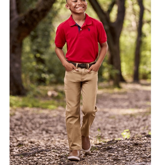 U.S. Polo Assn. Boy’s Stretch Twill 5 Pocket Straight Fit Chino Pants NWT - Picture 2 of 4
